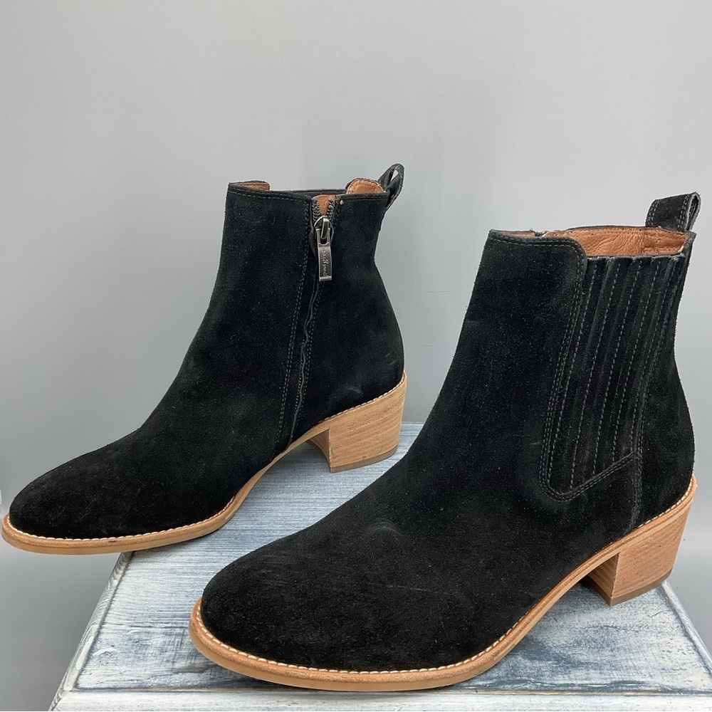 Paul Green Sante Black Suede Side Zip Bootie Women's‎ US Size 6